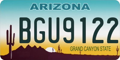 AZ license plate BGU9122