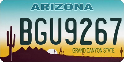 AZ license plate BGU9267