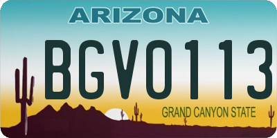 AZ license plate BGV0113