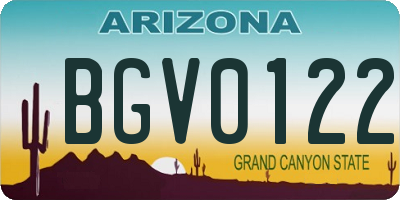 AZ license plate BGV0122