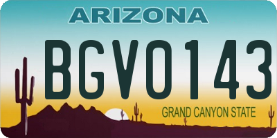 AZ license plate BGV0143
