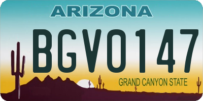 AZ license plate BGV0147
