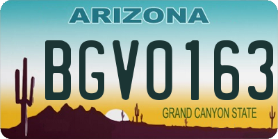 AZ license plate BGV0163