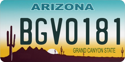 AZ license plate BGV0181