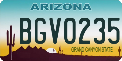 AZ license plate BGV0235