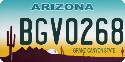 AZ license plate BGV0268
