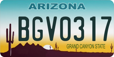 AZ license plate BGV0317