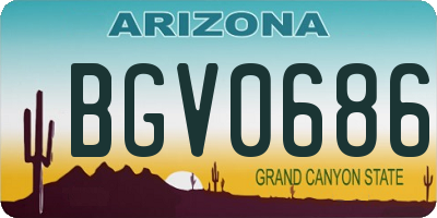 AZ license plate BGV0686