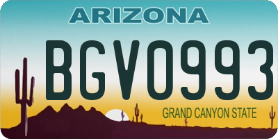 AZ license plate BGV0993