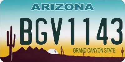 AZ license plate BGV1143