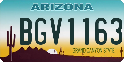 AZ license plate BGV1163