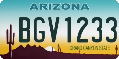 AZ license plate BGV1233