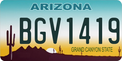 AZ license plate BGV1419