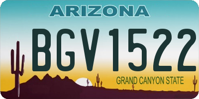 AZ license plate BGV1522