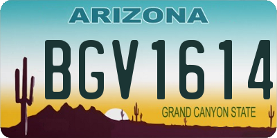 AZ license plate BGV1614