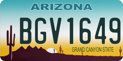 AZ license plate BGV1649