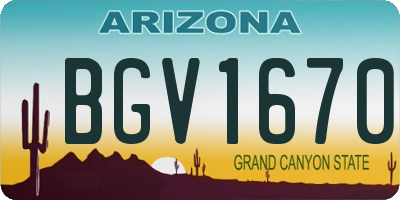 AZ license plate BGV1670