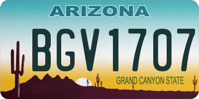 AZ license plate BGV1707