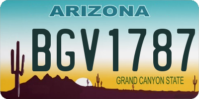 AZ license plate BGV1787