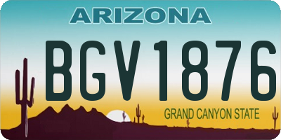 AZ license plate BGV1876