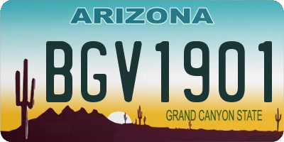 AZ license plate BGV1901