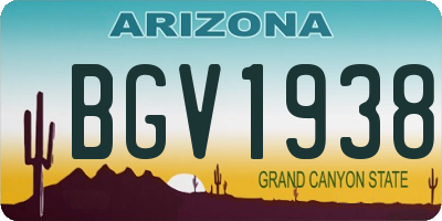AZ license plate BGV1938