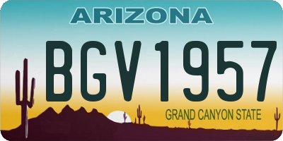 AZ license plate BGV1957