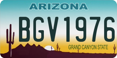 AZ license plate BGV1976