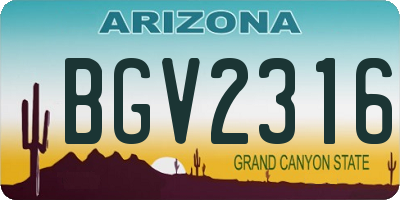 AZ license plate BGV2316