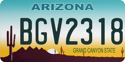 AZ license plate BGV2318