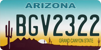 AZ license plate BGV2322