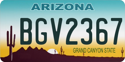 AZ license plate BGV2367