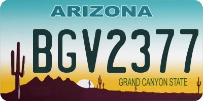 AZ license plate BGV2377