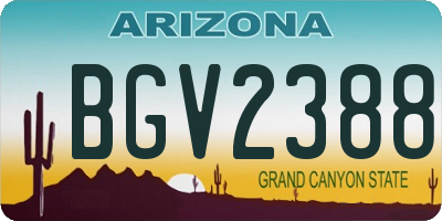 AZ license plate BGV2388