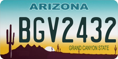 AZ license plate BGV2432