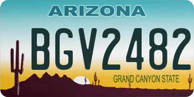 AZ license plate BGV2482