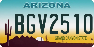 AZ license plate BGV2510