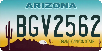 AZ license plate BGV2562