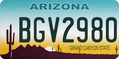 AZ license plate BGV2980