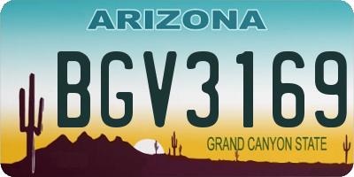 AZ license plate BGV3169