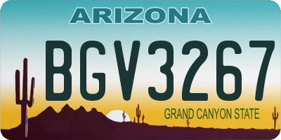 AZ license plate BGV3267