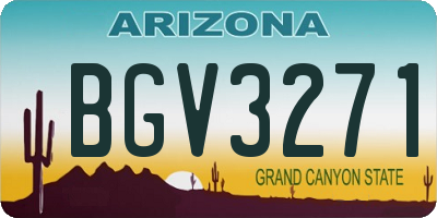 AZ license plate BGV3271