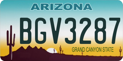 AZ license plate BGV3287