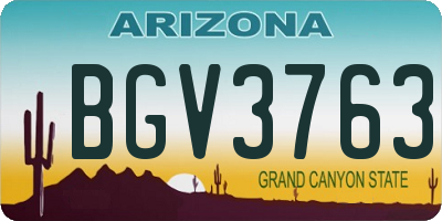 AZ license plate BGV3763