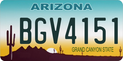 AZ license plate BGV4151