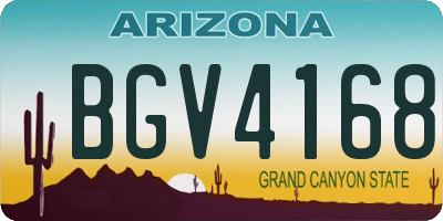 AZ license plate BGV4168