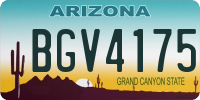 AZ license plate BGV4175