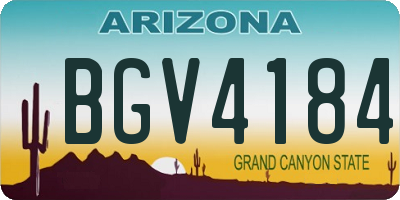 AZ license plate BGV4184