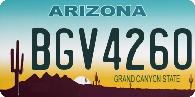 AZ license plate BGV4260