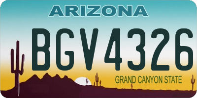 AZ license plate BGV4326